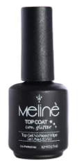 Esmalte TOP COAT CON GLITTER Semipermanente x15ml  Meline